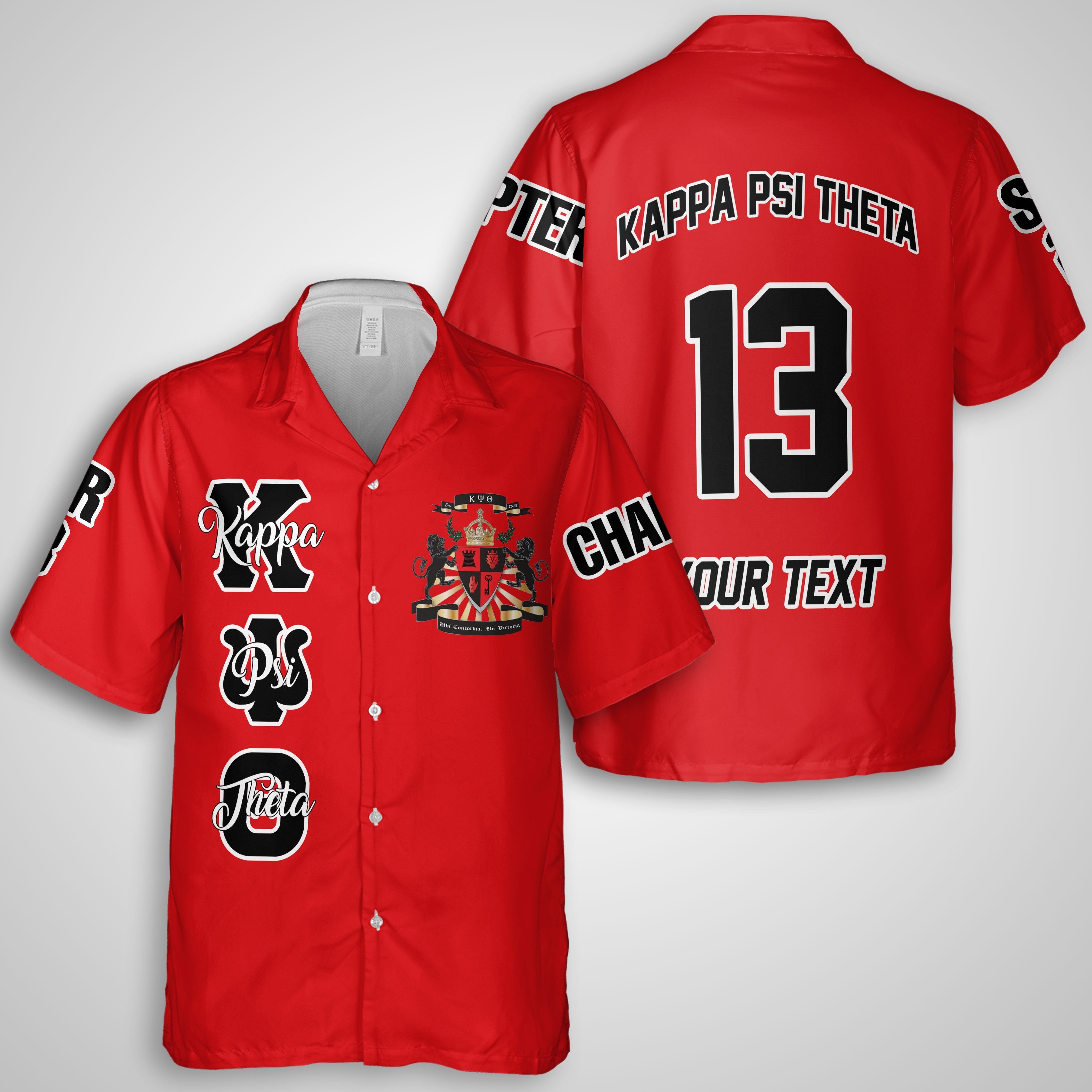 Fraternity Hawaiian Shirt - Personalized Kappa Psi Theta Hawaiian Shirt Original Red Style