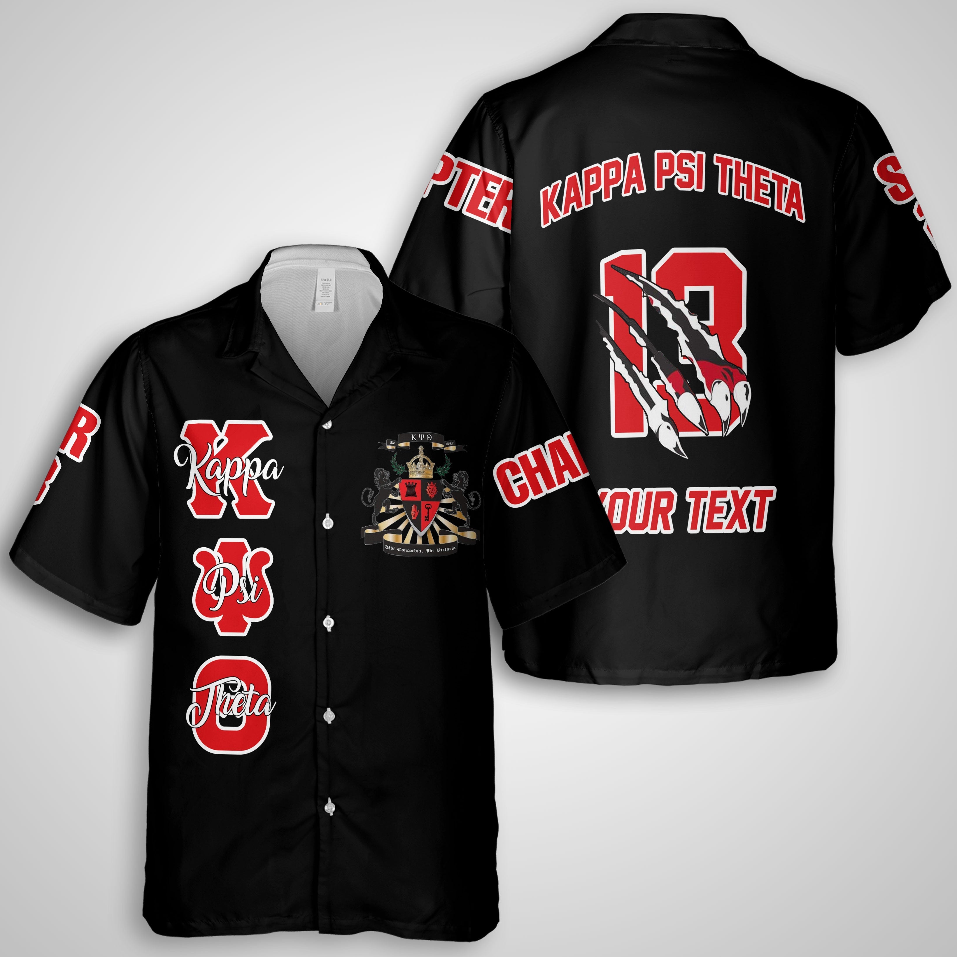 Fraternity Hawaiian Shirt - Personalized Kappa Psi Theta Hawaiian Shirt Original Lion Claws Style