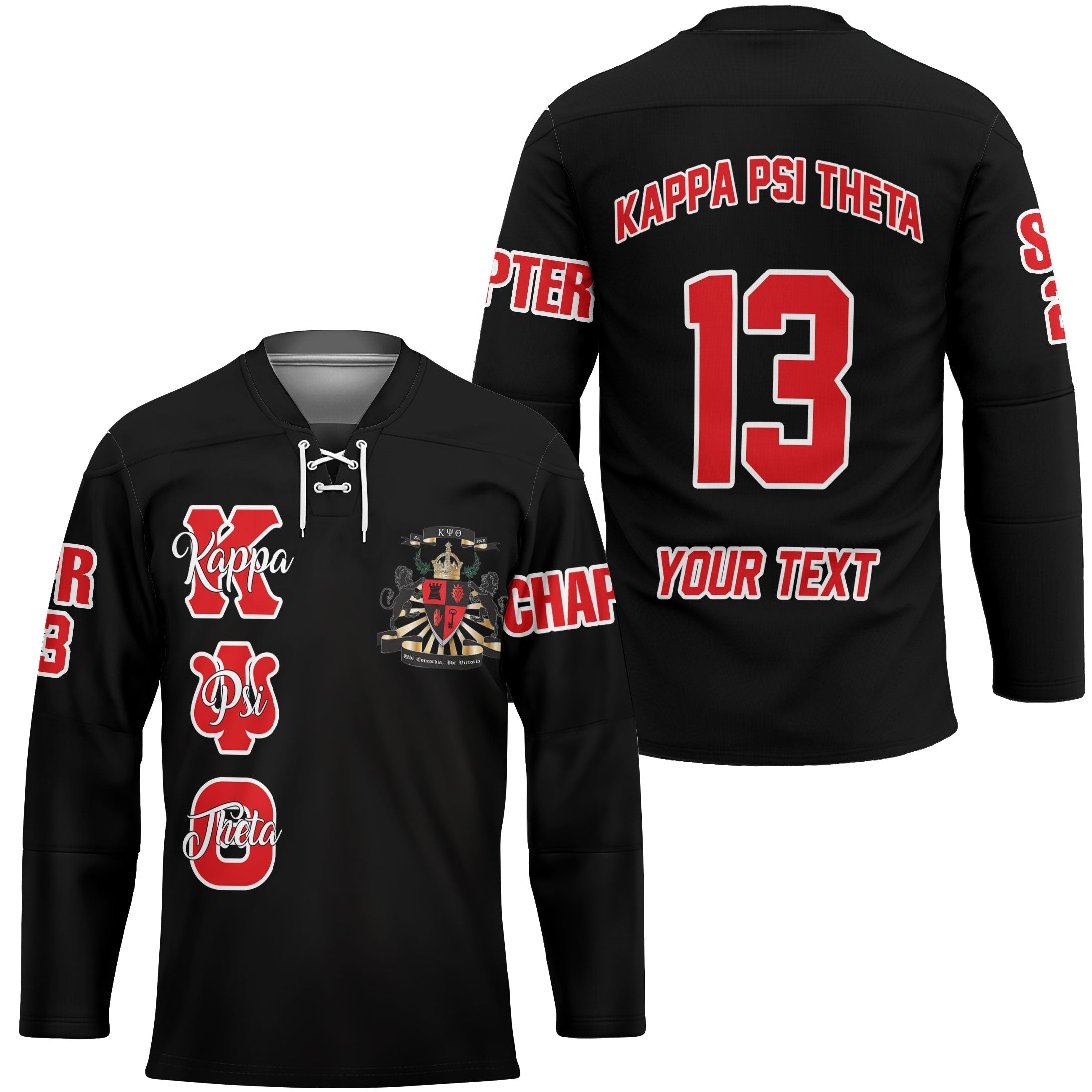 Fraternity Hockey Jersey - Personalized Kappa Psi Theta Hockey Jersey Original Dark Style