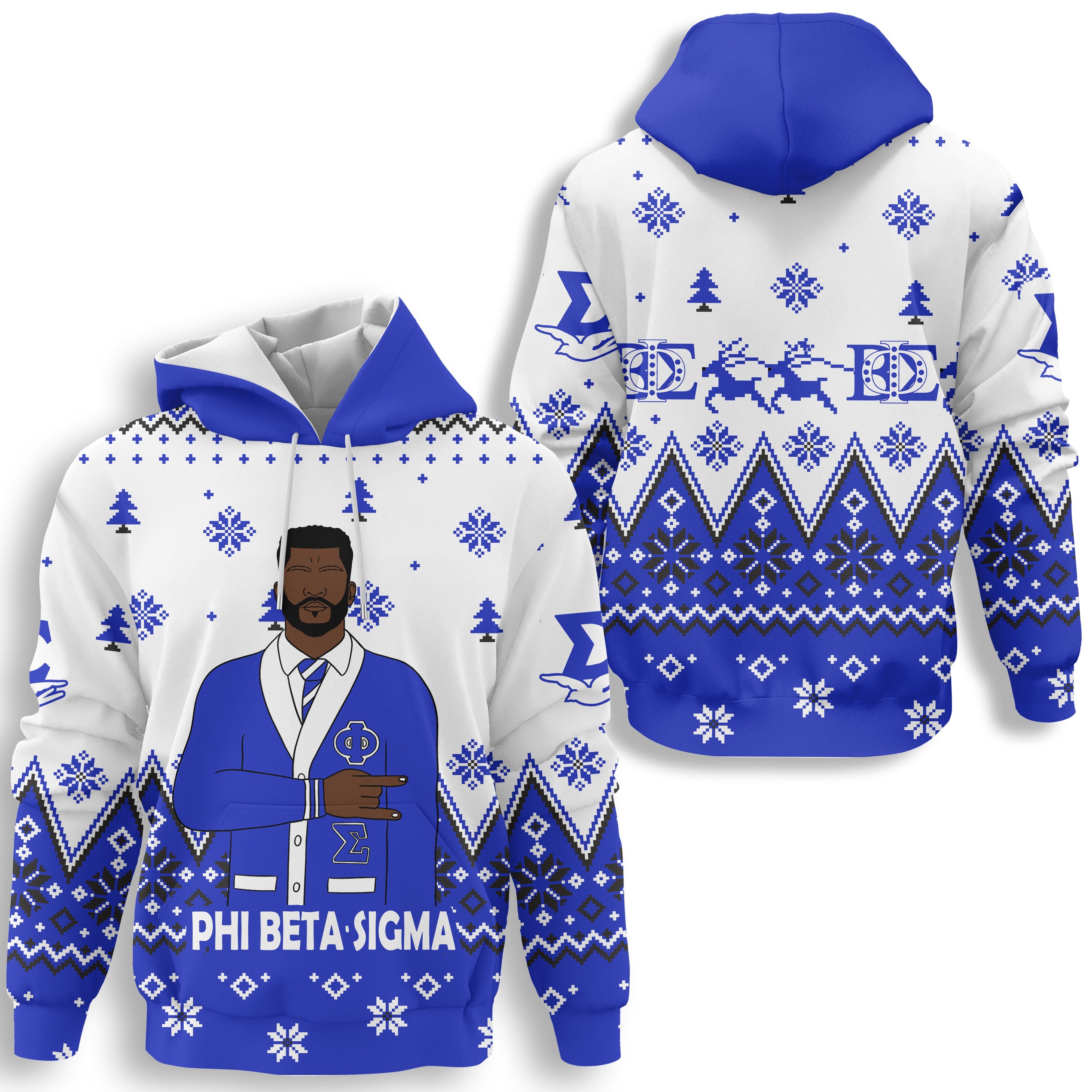 Fraternity Hoodie - Christmas Phi Beta Sigma Hoodie Hand Sign Style