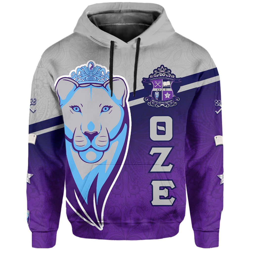Sorority Hoodie - Theta Zeta Epsilon Hoodie Hand Sign And Lion Style