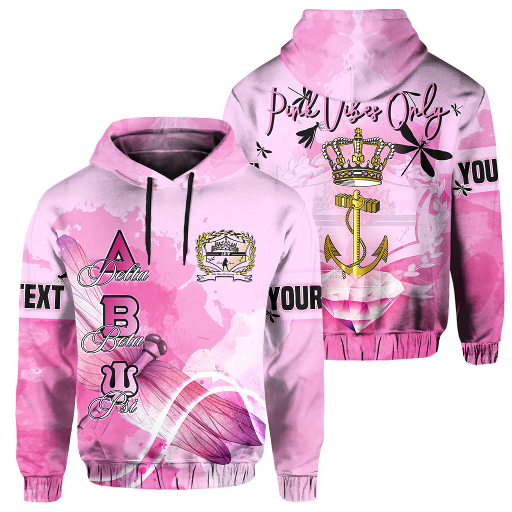 Sorority Hoodie - (Personalized) Delta Beta Psi Hoodie Pink Dragonfly Style
