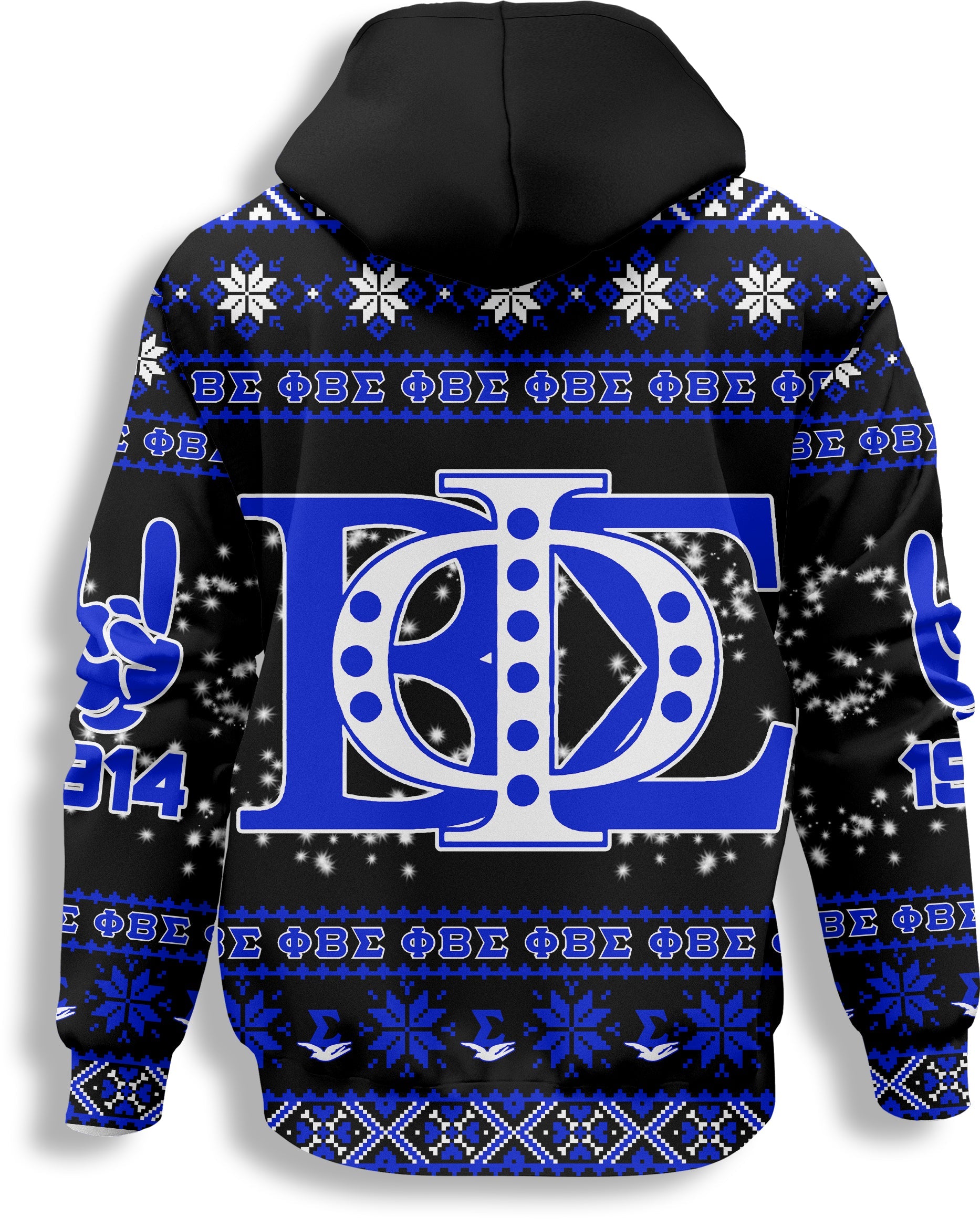Fraternity Hoodie - Christmas Phi Beta Sigma Hoodie Blue Phi Style