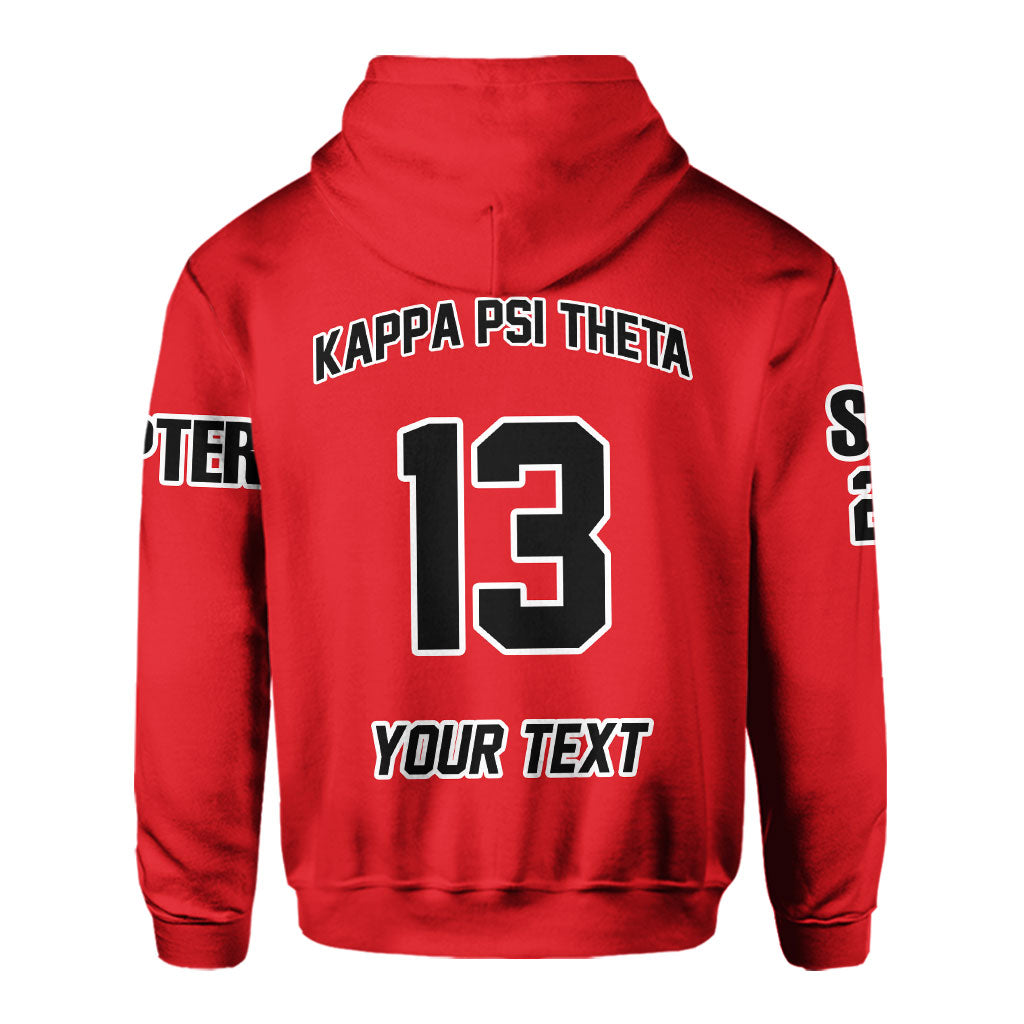 Fraternity Hoodie - Personalized Kappa Psi Theta Zip Hoodie Original Red Style