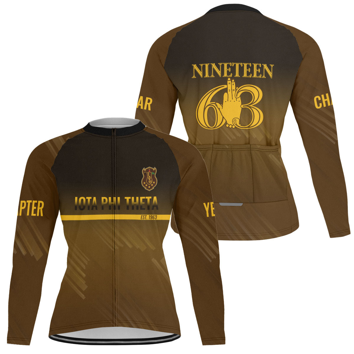 Iota Phi Theta Cycling Jersey Custom Charcoal Brown Iced Style