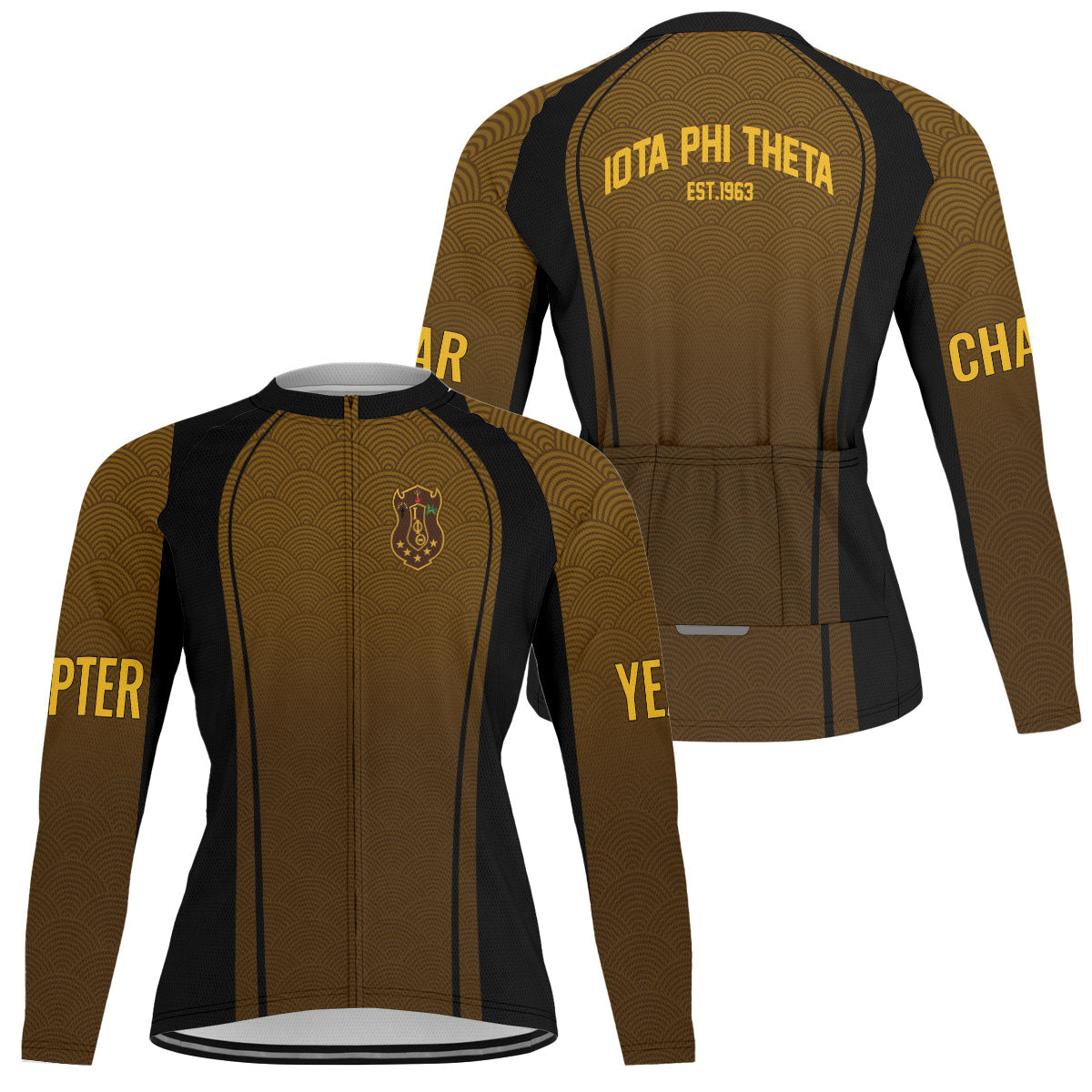 Iota Phi Theta Cycling Jersey Custom Dark Brown Wave Style