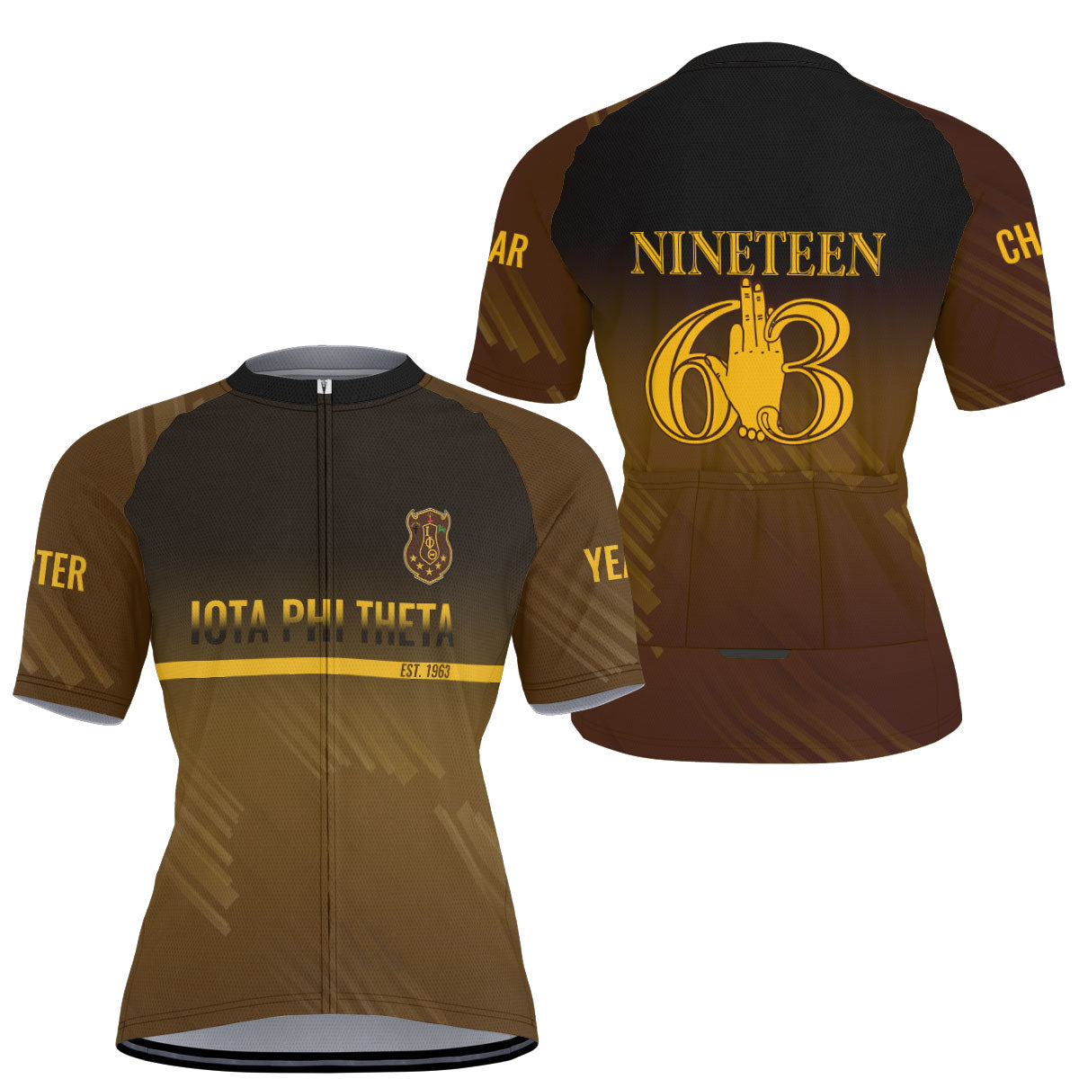 Iota Phi Theta Cycling Jersey Custom Charcoal Brown Iced Style
