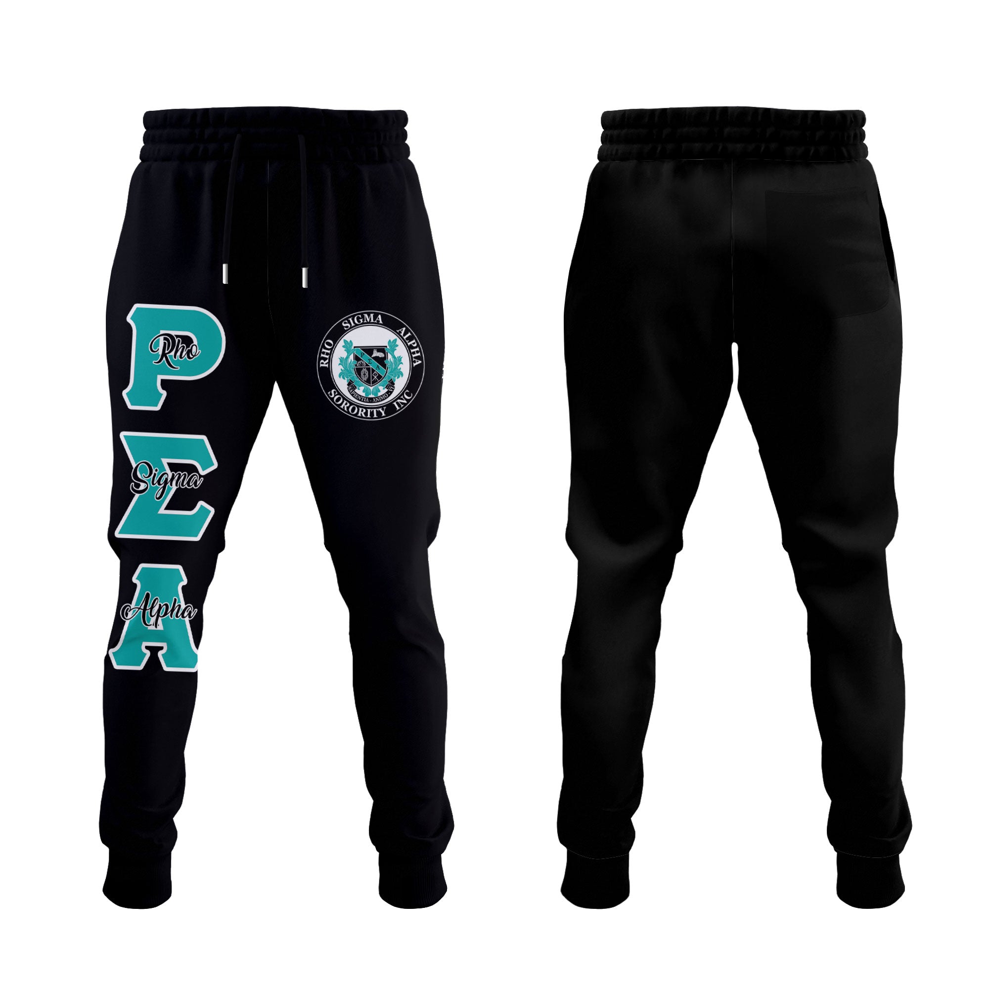 Sorority Jogger Pant - Custom Rho Sigma Alpha Jogger Pant Original Black Style