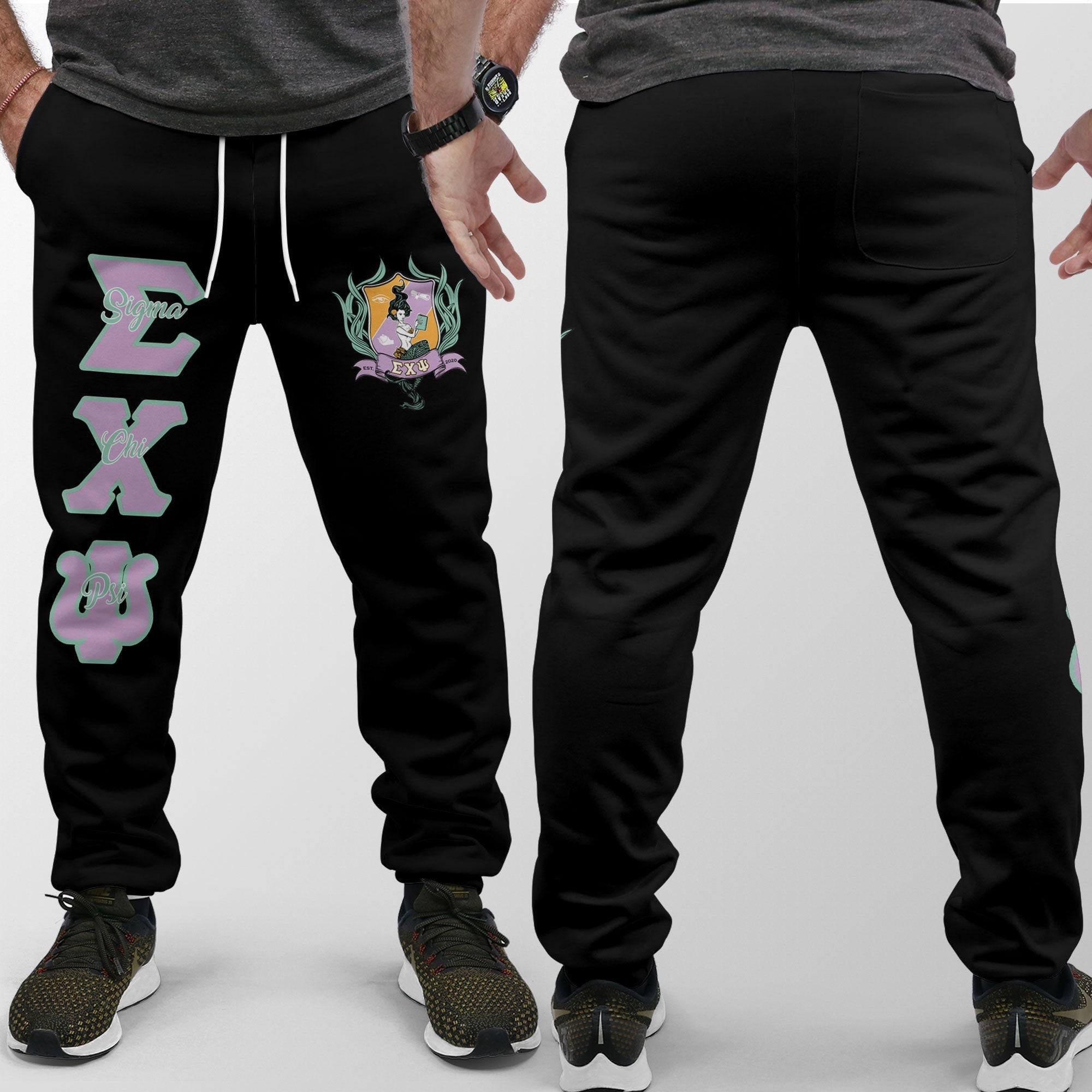Sorority Jogger Pant - Sigma Chi Psi Black Jogger Pant Original Style