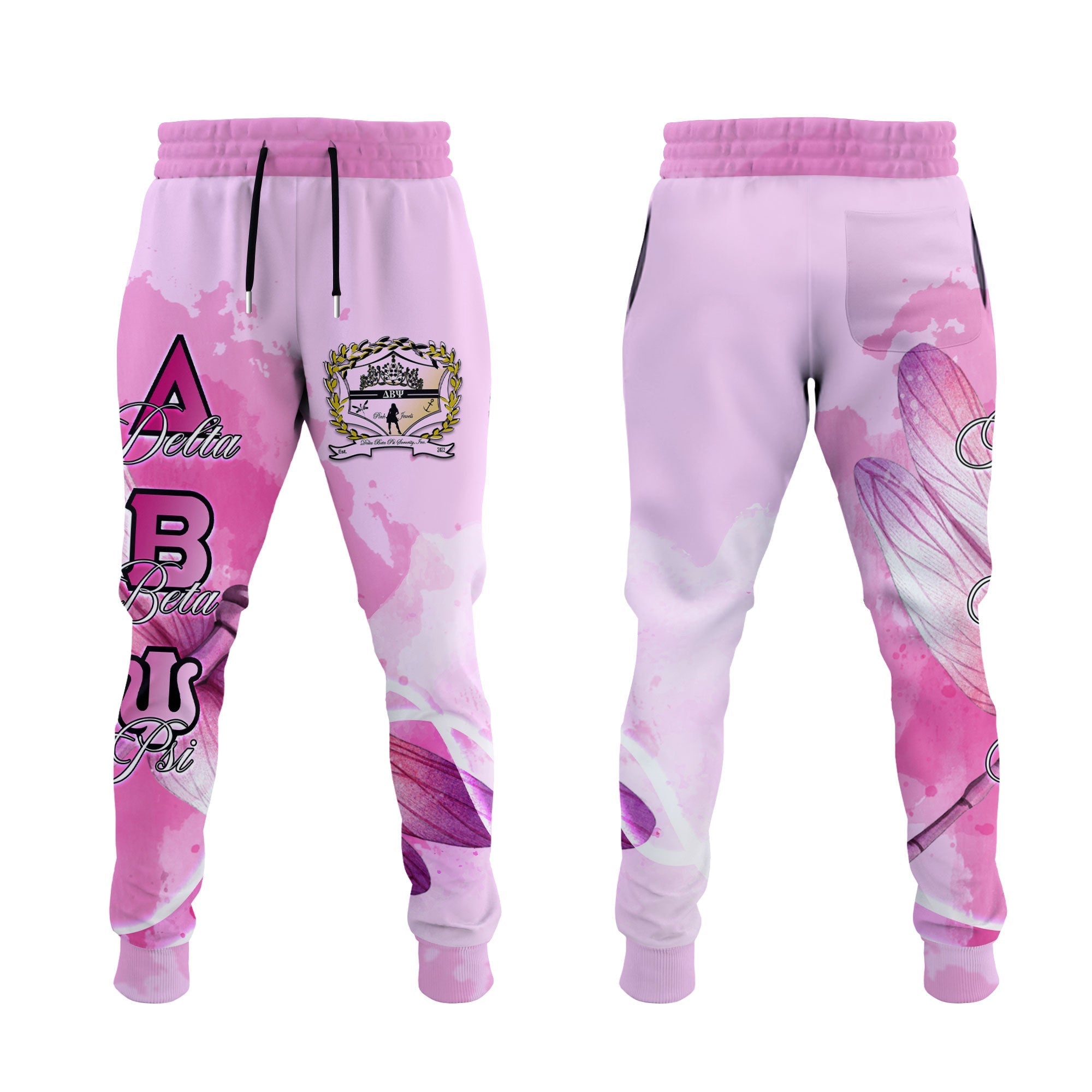 Sorority Pant - Delta Beta Psi Jogger Pant Pink Dragonfly Style