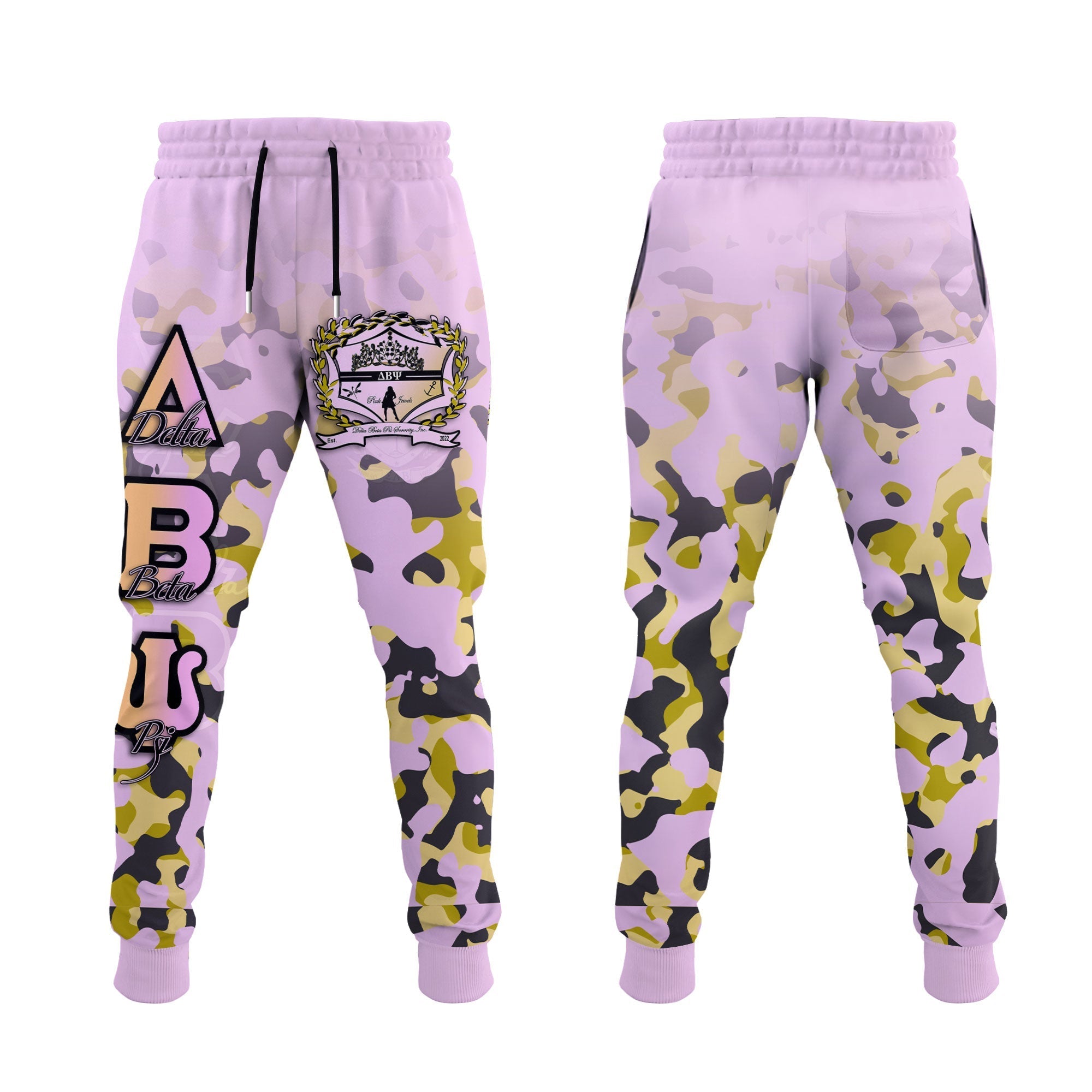 Sorority Pant - Delta Beta Psi Jogger Pant Camouflage Style