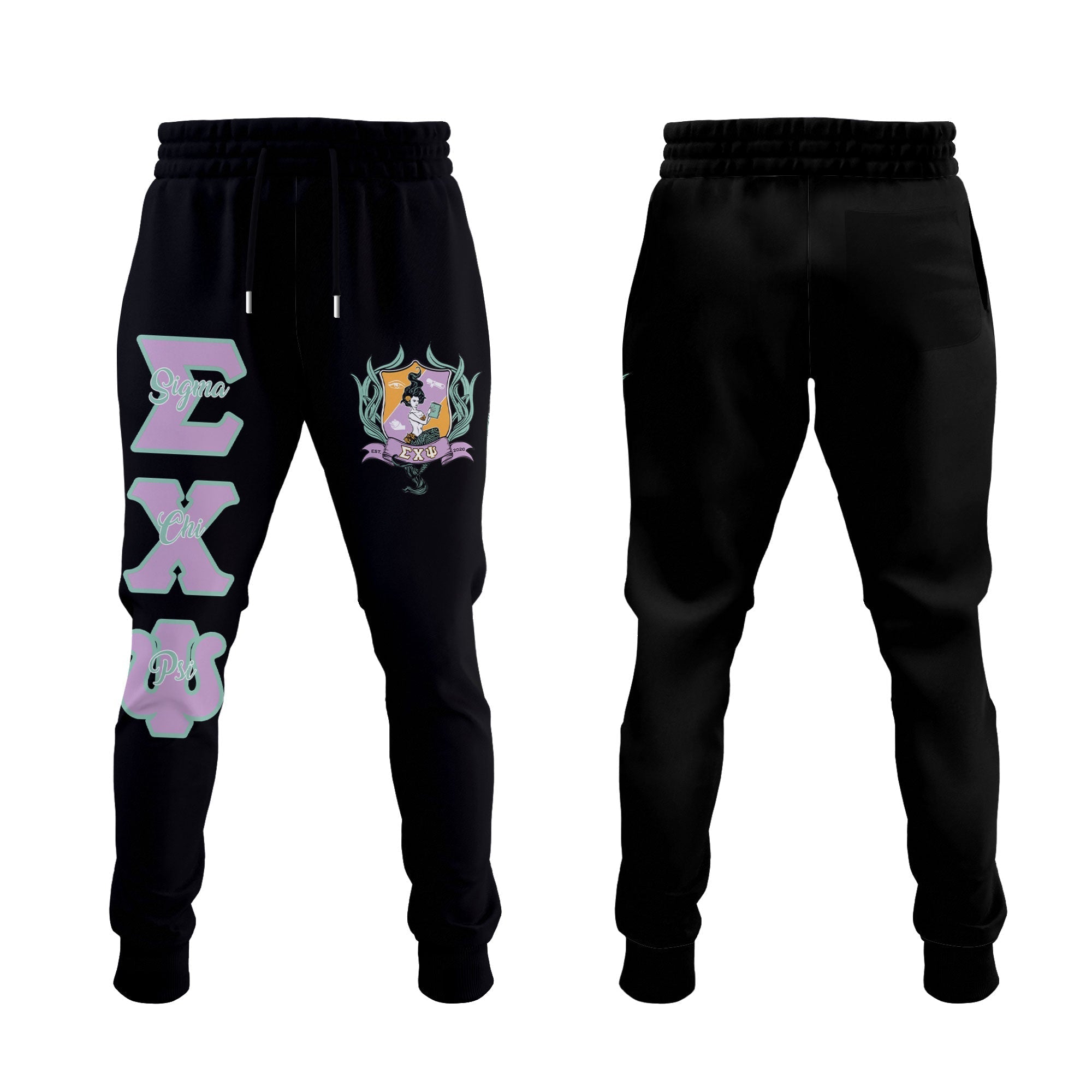 Sorority Jogger Pant - Sigma Chi Psi Black Jogger Pant Original Style
