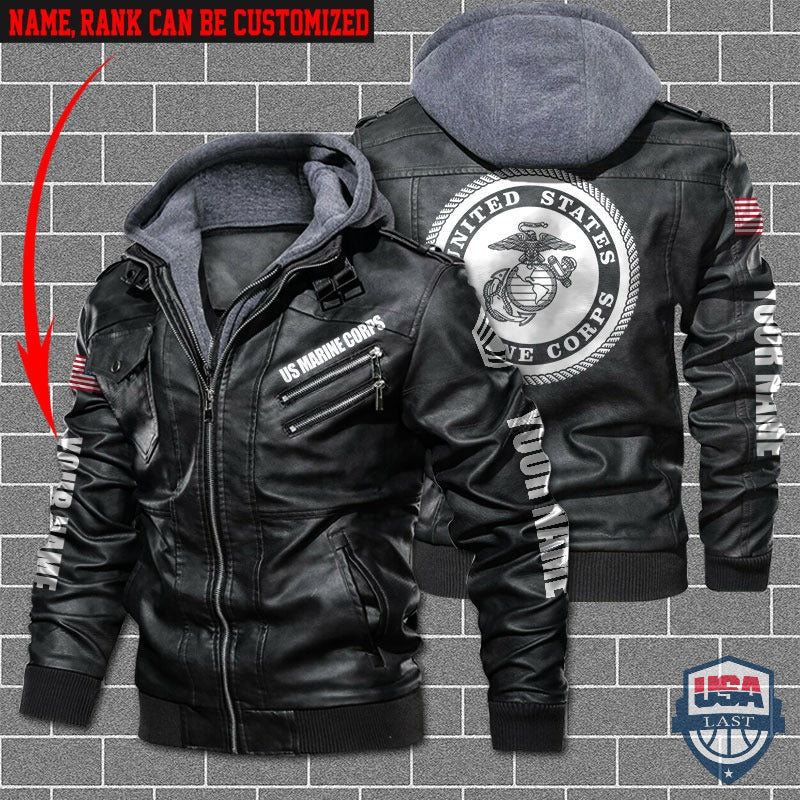 Personalized US Marine Corps Leather Jacket - HVsun