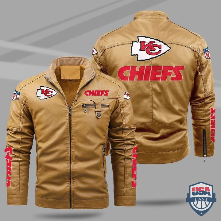 Kansas City Chiefs Fleece Leather Jacket - HVsun