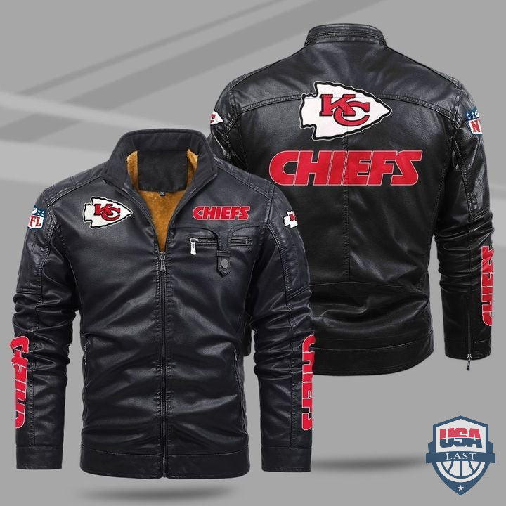 Kansas City Chiefs Fleece Leather Jacket - HVsun