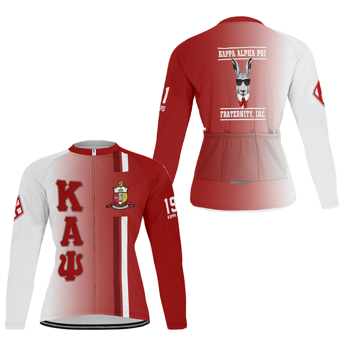 Kappa Alpha Psi Cycling Jersey Custom Black Gold Side Gradient Style