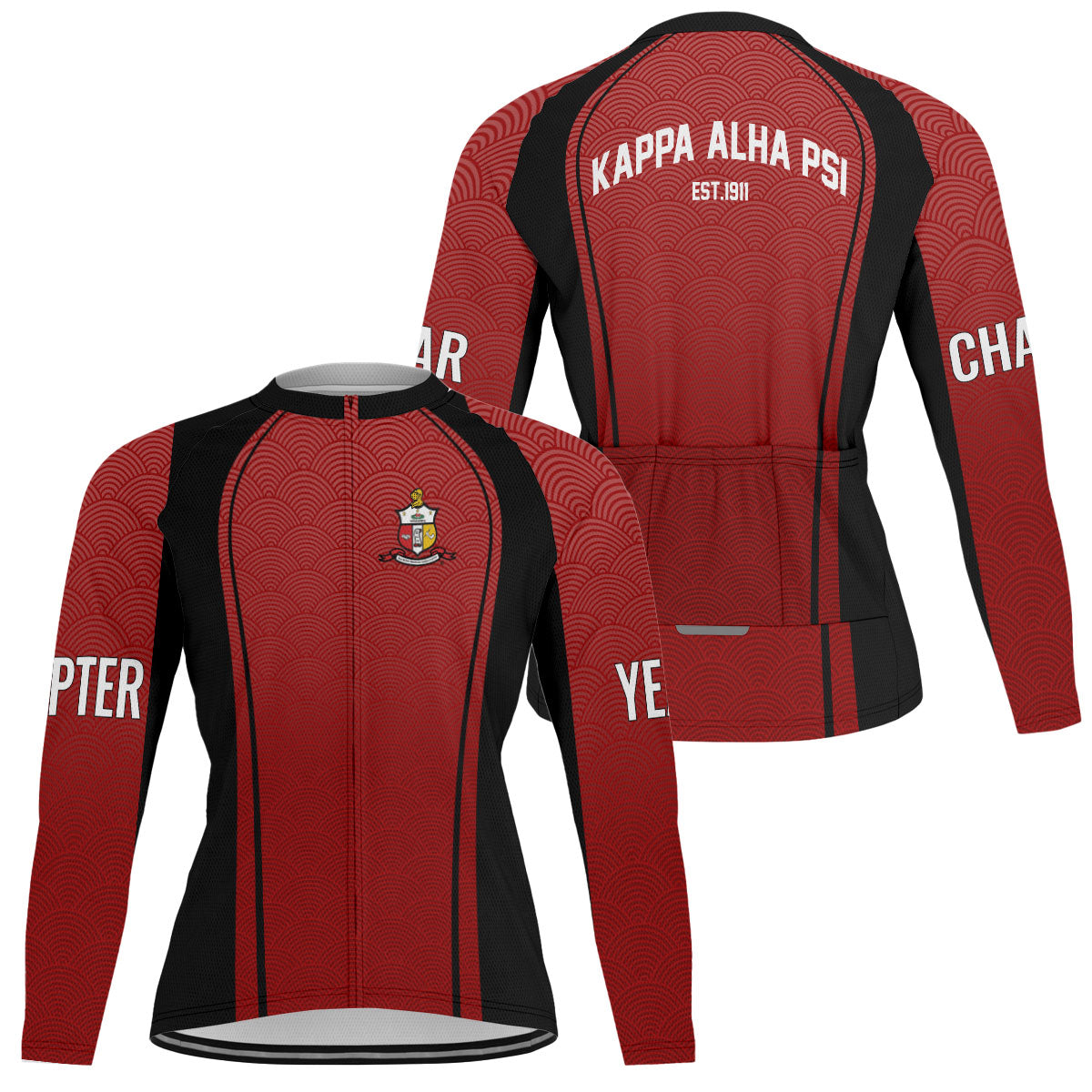 Kappa Alpha Psi Cycling Jersey Custom Crimson Wave Style