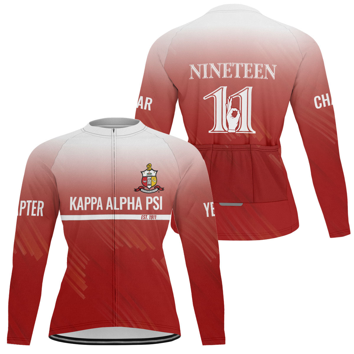 Kappa Alpha Psi Cycling Jersey Custom Crimson White Iced Style