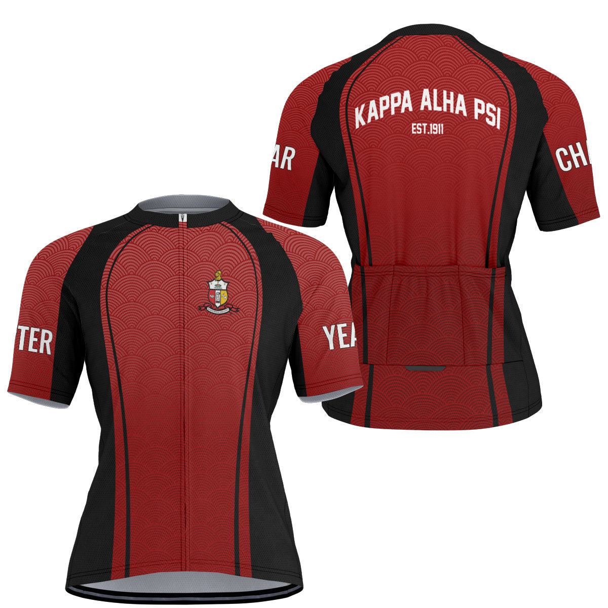 Kappa Alpha Psi Cycling Jersey Custom Crimson Wave Style