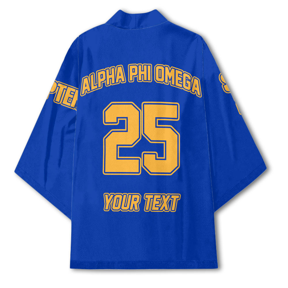 Fraternity Kimono - Personalized Alpha Phi Omega Kimono Original Blue Style