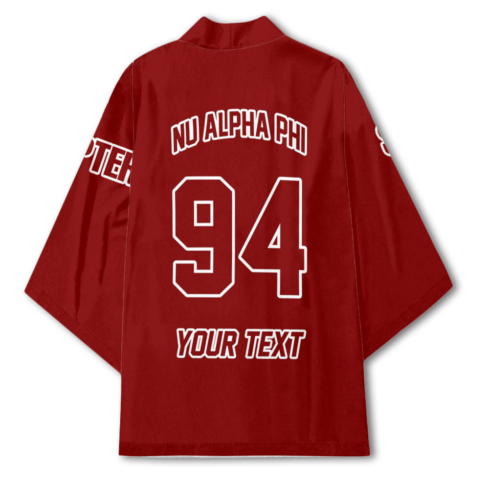 Fraternity Kimono - Personalized Nu Alpha Phi Kimono Original Maroon Style