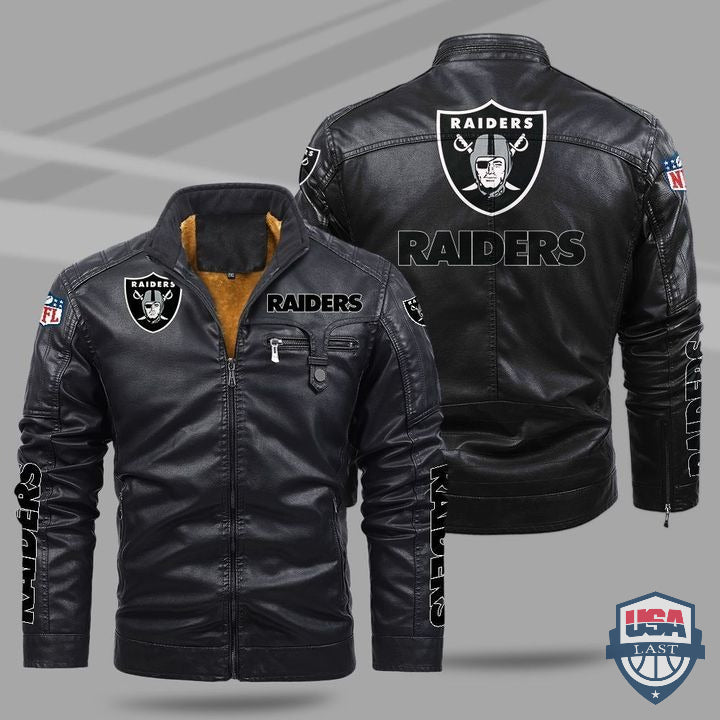Las Vegas Raiders Fleece Leather Jacket - HVsun