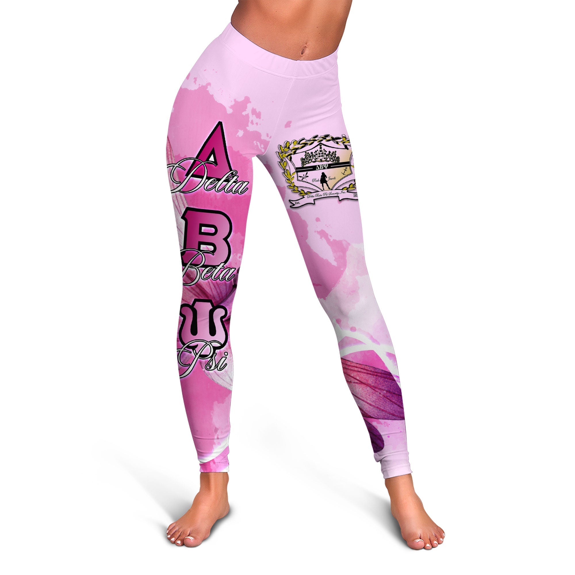 Sorority Legging - Delta Beta Psi Legging Pink Dragonfly Style