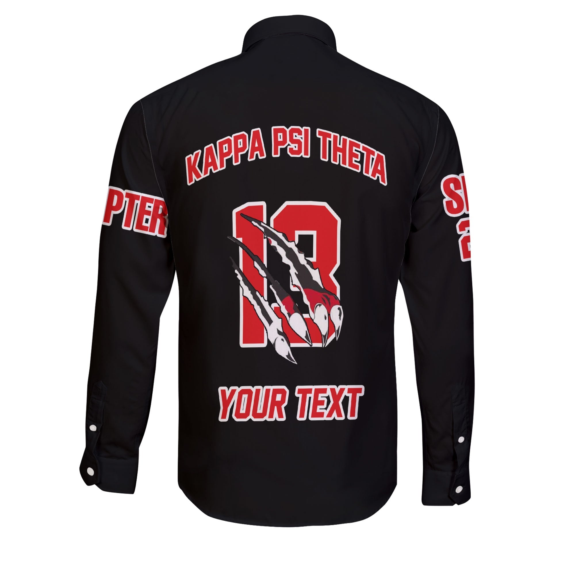 Fraternity Shirt - Personalized Kappa Psi Theta Long Sleeve Button Shirt Original Lion Claws Style