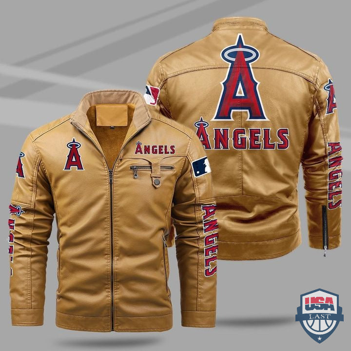 Los Angeles Angels Fleece Leather Jacket - HVsun