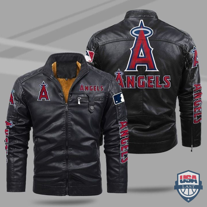 Los Angeles Angels Fleece Leather Jacket - HVsun