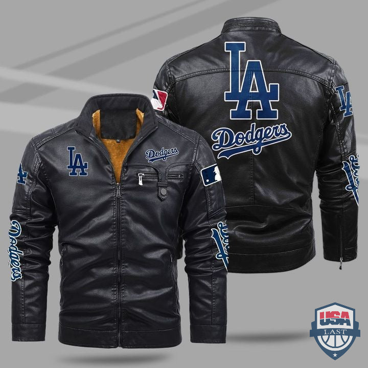Los Angeles Dodgers Fleece Leather Jacket - HVsun