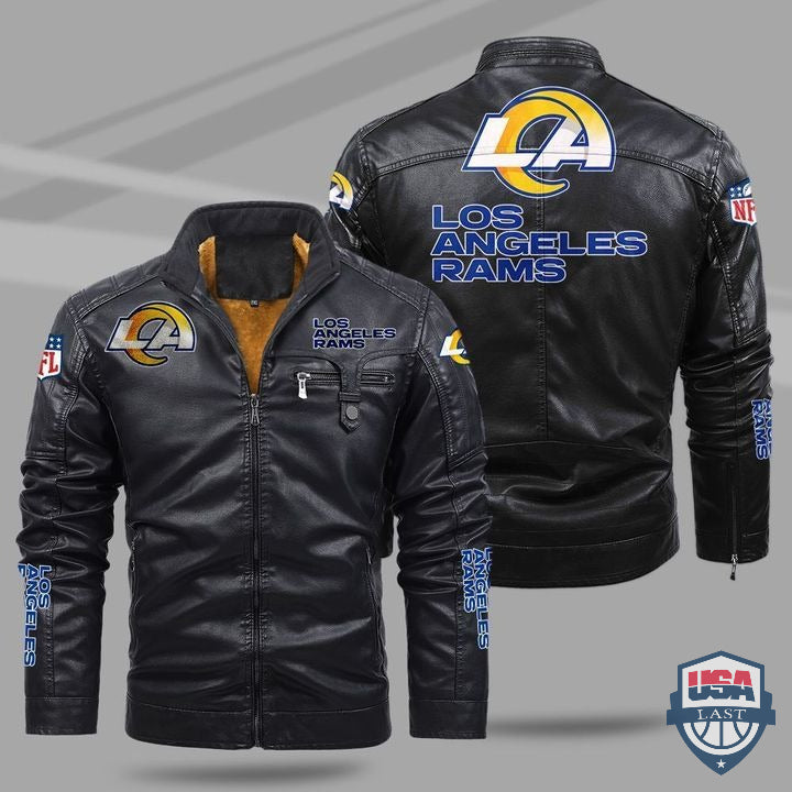 Los Angeles Rams Fleece Leather Jacket - HVsun