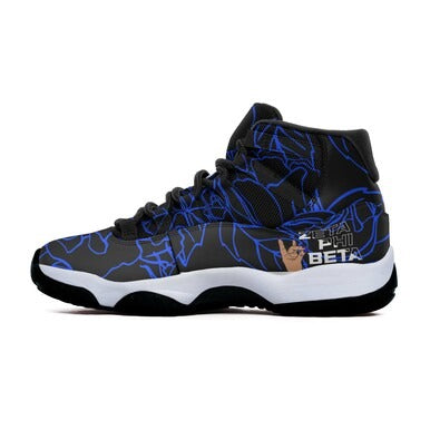 Sorority Footwear - Zeta Phi Beta Sneakers J11 Rose Patterns and Hand Sign Style
