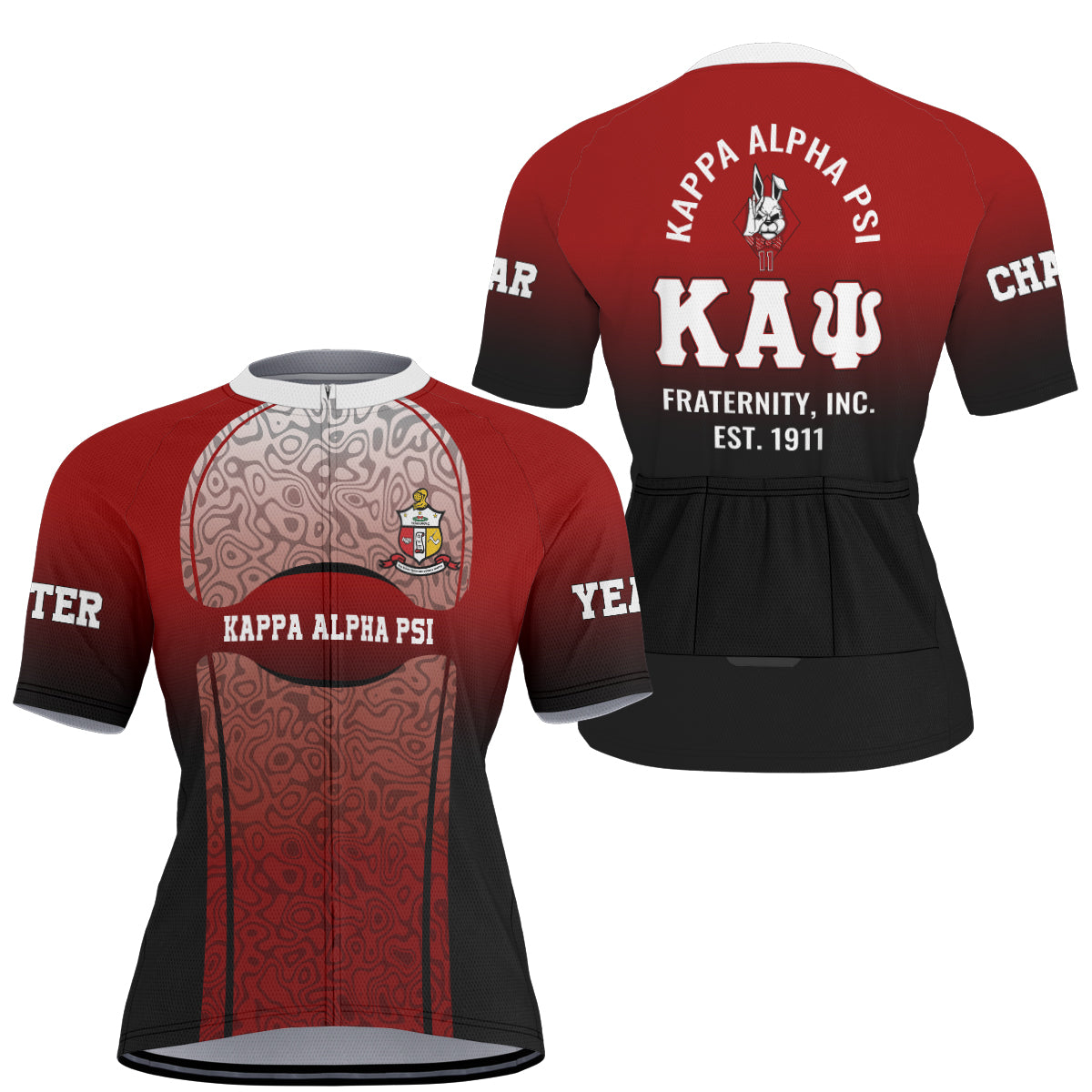 Kappa Alpha Psi Cycling Jersey Custom Crimson Geometric Lines Style