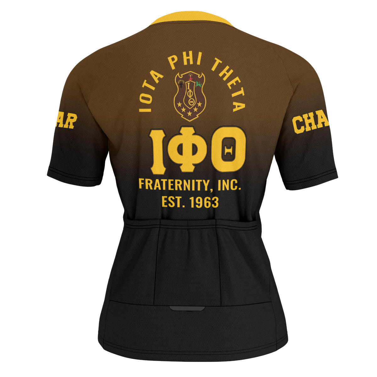 Iota Phi Theta Cycling Jersey Custom Brown Gold Geometric Lines Style