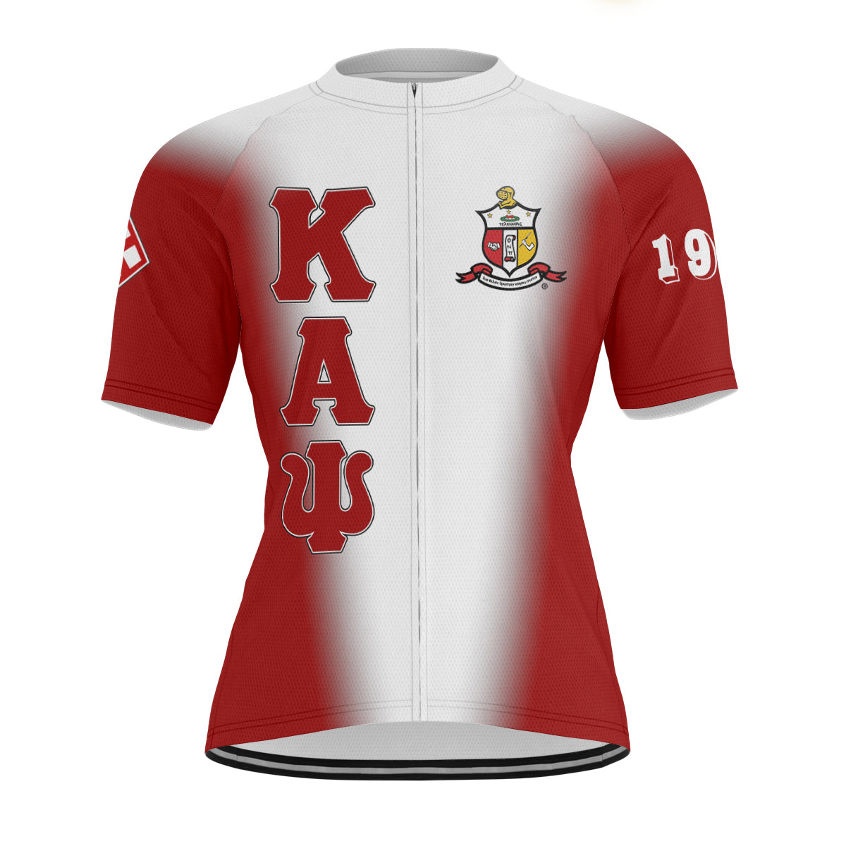 Kappa Alpha Psi Cycling Jersey Custom Red White Spear Gradient Style