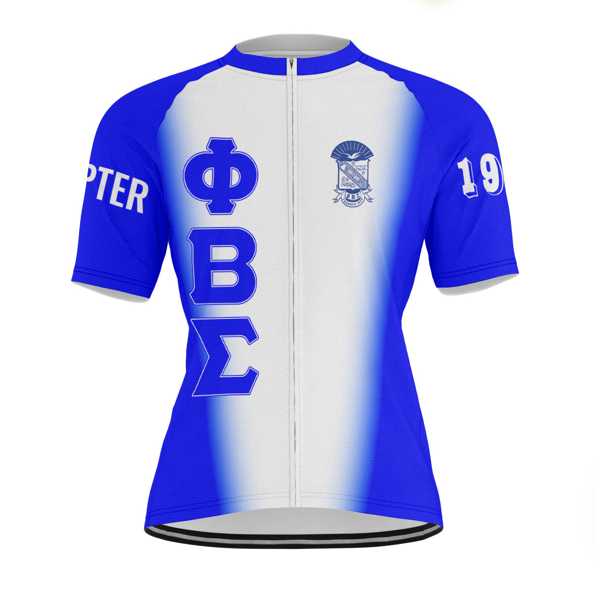 Phi Beta Sigma Cycling Jersey Custom Royal Blue White Spear Gradient Style