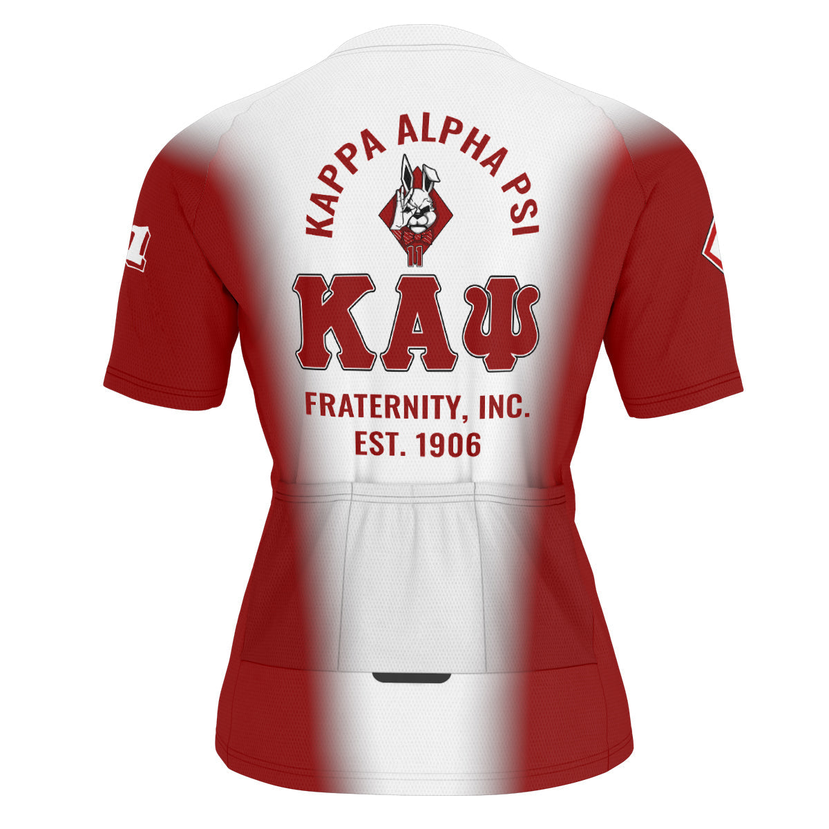Kappa Alpha Psi Cycling Jersey Custom Red White Spear Gradient Style