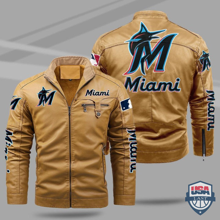 Miami Marlins Fleece Leather Jacket - HVsun