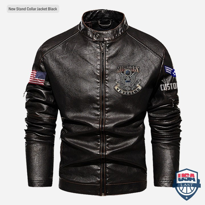 Military Proud To Have Served Custom Stand Collar Leather Jacket - USALast