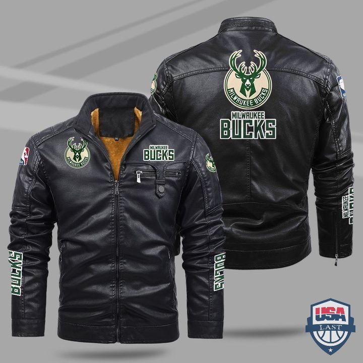 Milwaukee Bucks Fleece Leather Jacket - HVsun