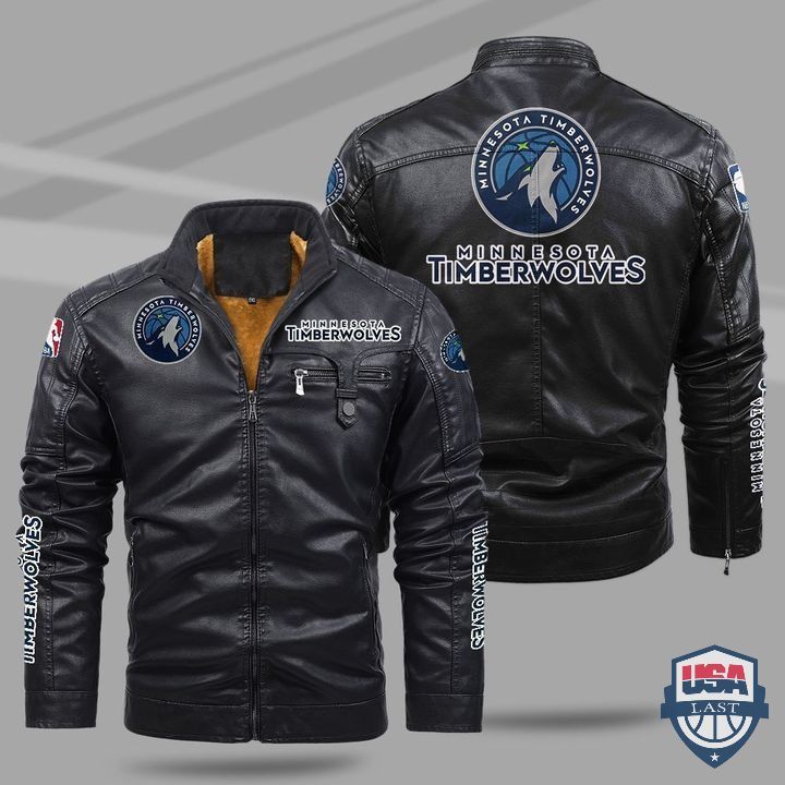 Minnesota Timberwolves Fleece Leather Jacket - HVsun