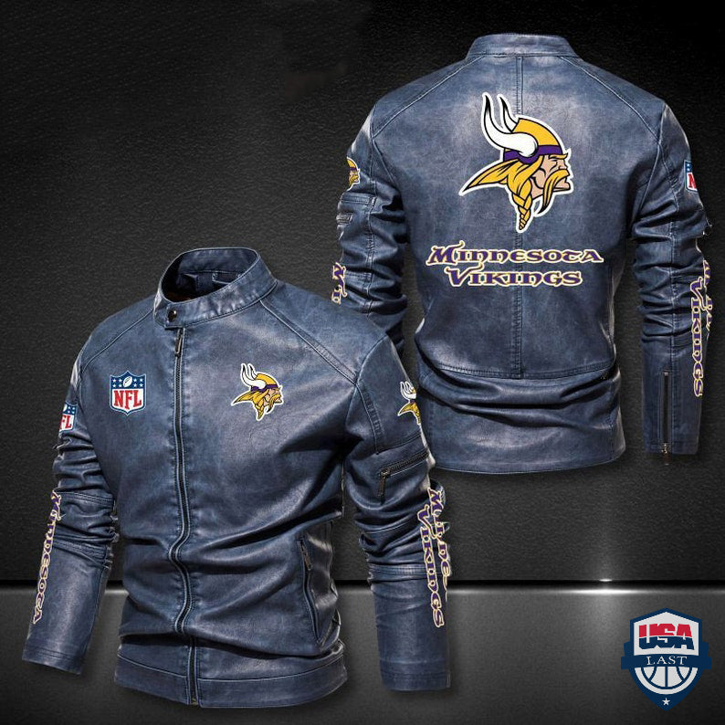 Minnesota Vikings NFL 3D Motor Leather Jackets - USALast