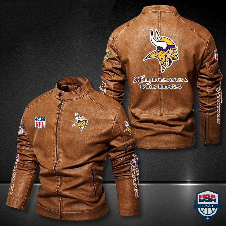 Minnesota Vikings NFL 3D Motor Leather Jackets - USALast