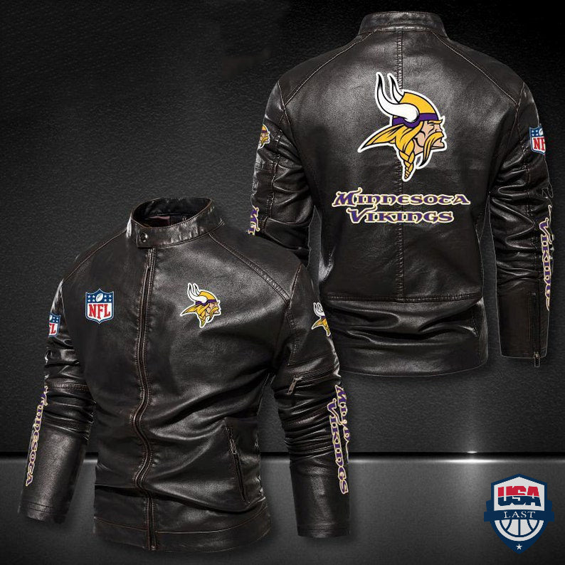 Minnesota Vikings NFL 3D Motor Leather Jackets - USALast