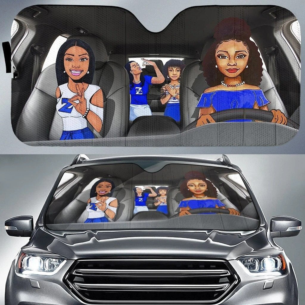 Sorority Sun Shade - Zeta Phi Beta Sisterhood Car Sun Shade