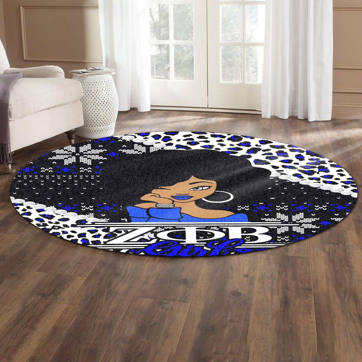 Sorority Carpet - Christmas Zeta Phi Beta Round Carpet Black Girl Style