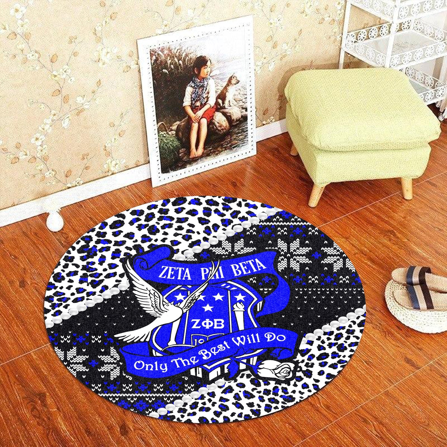 Sorority Carpet - Christmas Zeta Phi Beta Round Carpet Only The Best Will Do Style