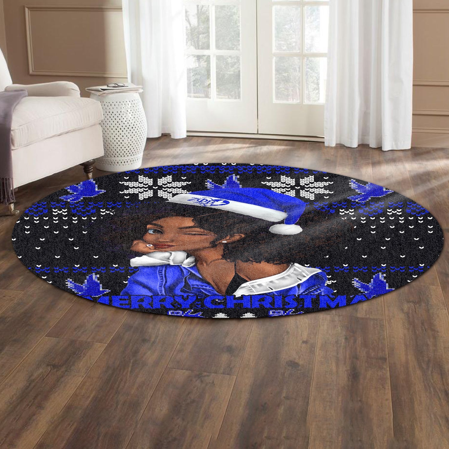 Sorority Carpet - Christmas Zeta Phi Beta Round Carpet Pretty Girl Style