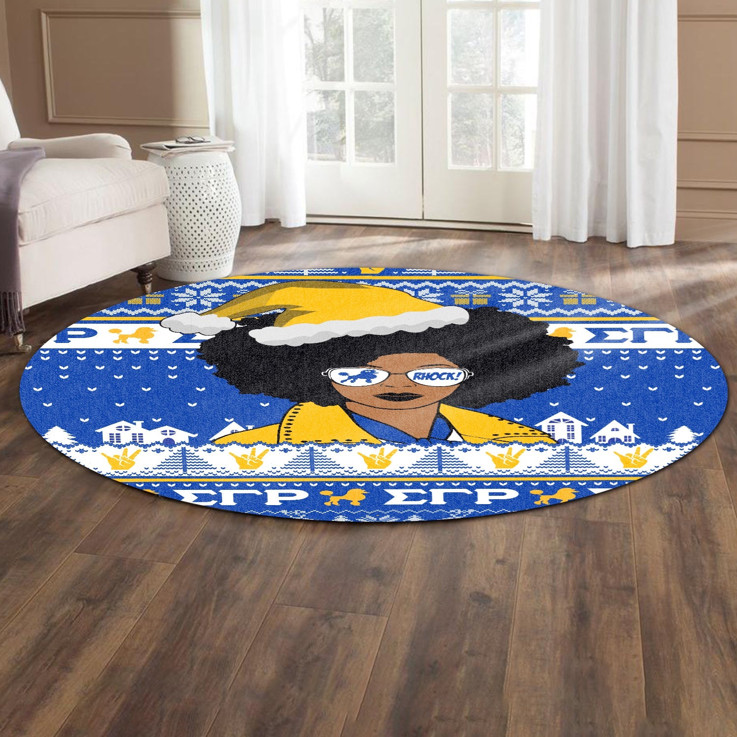 Sorority Carpet - Christmas Sigma Gamma Rho Round Carpet Girl Style